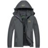 GIISAM Mens Windproof Jacket Waterproof Lightweight Mountain Sport Jacket for Men Hooded Windbreaker Raincoat, Grey, Large