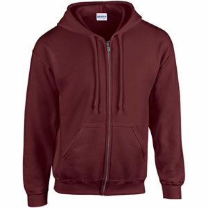 Gildan Adult Fleece Zip Hooded Sweatshirt, Style G18600, Maroon, XXL