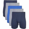 GILDAN Men's Covered Waistband Boxer Briefs, Multipack, Mixed Royal (5-Pack), XLarge (Pack of 5)