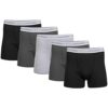 GILDAN Men's Short Leg Boxer Briefs, Multipack, Black/Charcoal/Sport Grey (5-Pack), Medium (Pack of 5)