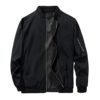 Ginsiom Bomber Jacket for Men,Slim Fit Lightweight Windproof Sportwear Jacket Casual Windbreaker, Black, 3XL