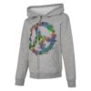 Hanes EcoSmart Girls' Peace Full-Zip Hoodie Sweatshirt_Peace/Light Steel_XS