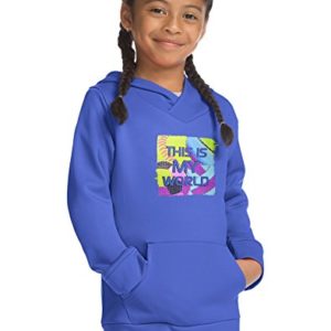 Hanes Girls' Tech Fleece Raglan Pullover Hoodie Hooded Sweatshirt, Multi/Sport/Steel Blue, S