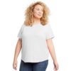 Hanes Women's Originals Plus Size Tri-Blend T-Shirt, Lightweight Tee, Relaxed Fit, Eco White, 3X