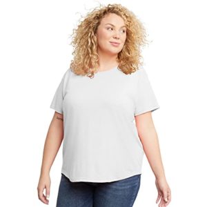 Hanes Women's Originals Plus Size Tri-Blend T-Shirt, Lightweight Tee, Relaxed Fit, Eco White, 3X