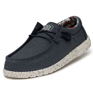 Hey Dude Men's Wally Stretch Canvas Moc Toe Shoes, Blue, 8 UK