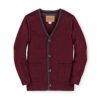 Hope & Henry Boys' Cardigan Sweater - Red - XS