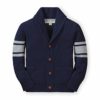 Hope & Henry Boys' Shawl Collar Sweater Cardigan - Blue - XXS