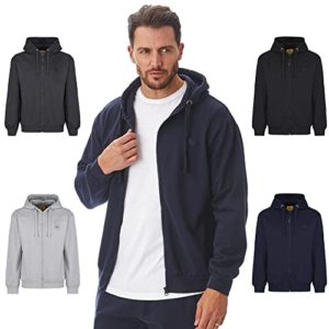 Iron Mountain Mens Reclaimed Yarn Eco Friendly Anti Pil Soft Fleece Flexible Comfortable Workwear Zip Hooded Hoodie Top Sweatshirt, Navy, 4X-Large