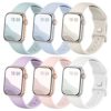 Joehwerr Sport Bands 6 Pack Compatible with Apple Watch Straps 38mm 40mm 41mm 42mm 44mm 45mm 49mm, Silicone Replacement Wristbands Straps for iWatch Series 8 7 6 5 4 3 2 1 Ultra SE, Women Men
