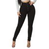 KDF Women's High Waisted Jeans for Women Distressed Ripped Jeans Slim Fit Butt Lifting Skinny Stretch Jeans Denim Pants, #027_black, 8
