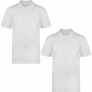Label Cutters Boys 2 Pack White School Polo T Shirts Pique EX G30RG3 Uniform 5-16 Years (George 2 Pack Boys / 14-15 Years)