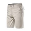 Les umes Chino Summer Shorts for Men Cotton Walkshort Half Pants Casual Golf Beach Comfort Short Trousers A-Khaki 36