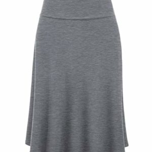 Lock and Love Women's Solid Ombre Lightweight Flare Midi Pull On Closure Skirt S-XXXL Plus Size - grey - Large