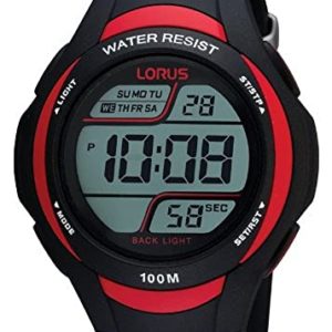 Lorus-R2307EX9-Men's Watch Digital Quartz Stopwatch/Alarm/Light Black Rubber Strap