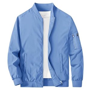 MAGCOMSEN Smart Jackets Mens UK Lightweight Bomber Jackets Vintage Baseball Jackets Mens Running Golf Jackets