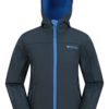 Mountain Warehouse Exodus Kids Softshell Jacket - Breathable, Wind Resistant, Water Resistant & Fleece Lined Coat for Boys & Girls - For Spring, Hiking & Outdoors Navy 11-12 Years