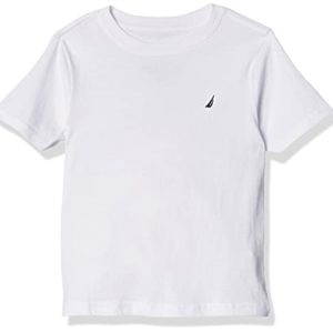 Nautica Boys' Short Sleeve Coast Crew Neck T-Shirt, White, 3 Years
