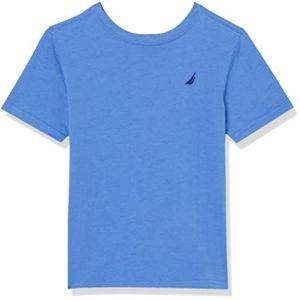 Nautica Boys' Short Sleeve Solid Crew Neck T-Shirt, French Blue Coast, 5