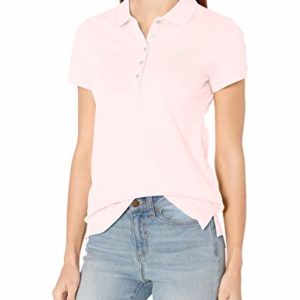 Nautica Women's 5-button Short Sleeve Breathable 100% Cotton Polo Shirt, Cradle Pink, M UK
