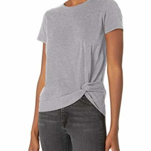 Nautica Women's Classic Fit Side Knot Top T-Shirt, Stormy Grey Heather, X-Large