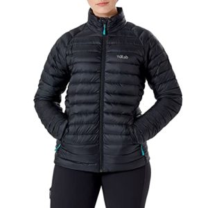 Rab Women’s Microlight Jacket, Warm Winter Down Jacket, Windproof, Breathable Casual Light Weight Packable Black