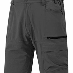 Rdruko Men's Golf Cargo Shorts Quick Dry Lightweight Work Outdoor Hiking Shorts 5 Pockets, Dark Grey, 34