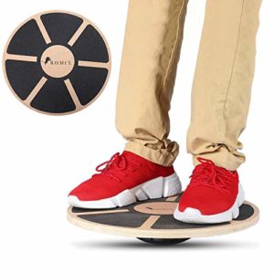 ROMIX® Wooden Balance Board, Wobble Board Training Physio 40cm Non-Slip Round Self Fitness Trainer Body Exercise Gym Sports Performance Enhancement Rehabilitation Physical Therapy for Boys Men Women