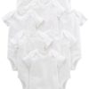Simple Joys by Carter's Unisex Babies' Short-Sleeve Bodysuit, Pack of 8, White, 24 Months