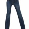 SIMPLY CHIC Women's Boot Cut Jeans Stretch Denim Pants Dark Blue Faded 8-16 (16)