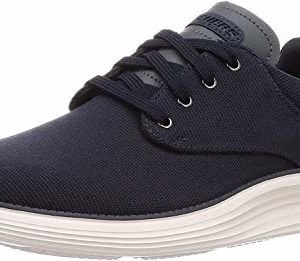 Skechers Men's Status 2.0 Burbank Sneaker, Navy Canvas, 12 UK
