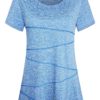 Sykooria Women Short Sleeve T Shirts Sportswear Clothing Ladies Sports Exercise Gym Running Yoga Tops for Women UK Blue