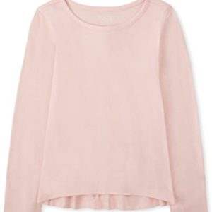 The Children's Place Girls' Short Sleeve High Low T-Shirt, Pale Pink, M
