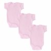 Tiny Baby Bodysuits, Short Sleeved Cotton Vests, Rompers, Popper Fastening, 3 Pack, Pink, 3.5kg