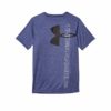 Under Armour Boys' Tech Split Logo Hybrid T-Shirt, Royal (400)/Black, Youth Small