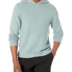 Vince Men's Plush Pullover Hoodie Sweater, Sagebrush/H Grey, XXL