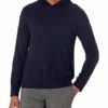 Vince Men's Wool Cashmere Pullover Hoodie Sweater, Coastal, Medium