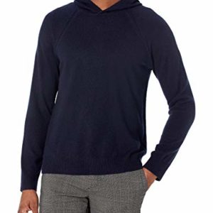 Vince Men's Wool Cashmere Pullover Hoodie Sweater, Coastal, Medium