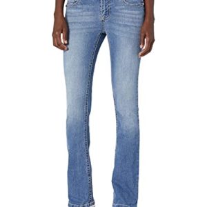 WallFlower Women's Luscious Curvy Bootcut Mid-Rise Bling Insta Stretch Juniors Jeans (Standard and Plus), Veronica, 22 Plus