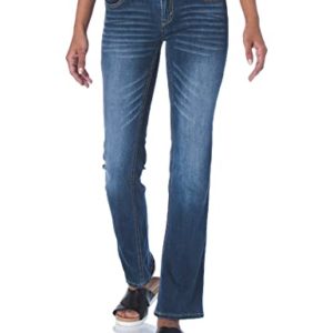 WallFlower Women's Luscious Curvy Bootcut Mid-Rise Insta Stretch Juniors Jeans (Standard and Plus), Magic, 14