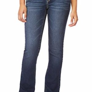 WallFlower Women's Luscious Curvy Bootcut Mid-Rise Insta Stretch Juniors Jeans (Standard and Plus), Heidi, 18