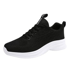 Women Non Slip Walking Shoes Lightweight Mesh Running Gym Tennis Sneaker White Leather Sneakers