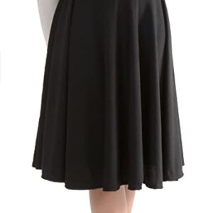 Women's Maxi Skater Skirt Basic A-Line Stretchy Flared LongFlowy Skirt Multiple Colours Plus Size Curve 8-22 (8-10, Black)