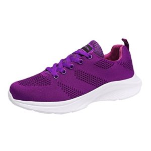 Womens Trainers Athletic Lightweight Walking Shoes Mesh Running Sneakers Slip On Tennis Sock Fitness Shoes Loafer Nursing Shoes Size (6, Purple)
