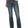 Wrangler Women's Aura Instantly Slimming Mid Rise Boot Cut Jean, Autumn Gold, 18 Short