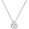 14K Gold Plated 925 Sterling Silver CZ Crystal Heart Pendant Necklaces for Women