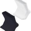 3-12 Pack Womens Dress Socks Size 6-9 LightWeight Thin Casual Crew Calf Socks, C_8 Pairs ( 4 Black/ 4 White )