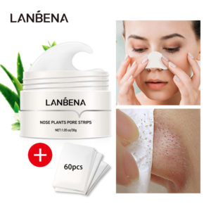 60pcs LANBENA Pore Strips Blackhead Remover Cream Nose Acne Deep Clean Peel OFF