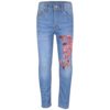 A2Z 4 Kids Girls Stretchy Denim Embroidered Fashion Comfort Pants - Jeans JN35 Mid Blue_5-6
