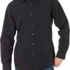 Amazon Essentials Black Regular Fit Long Sleeve Poplin Button Front Shirt 2XL